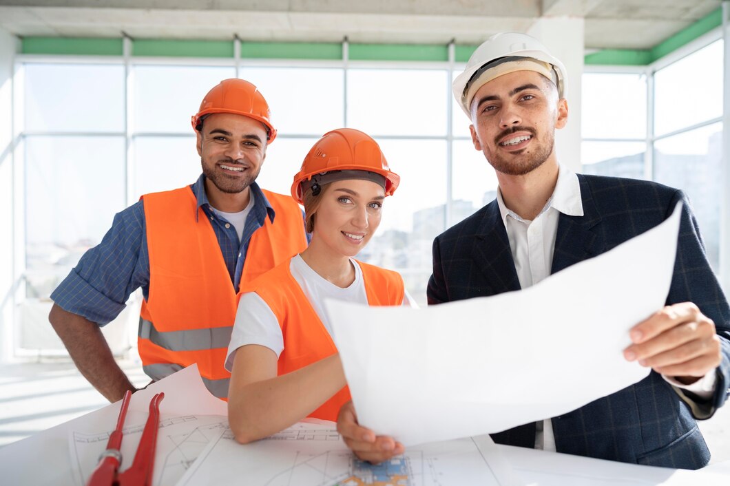building construction worker site with architect 23 2149124293